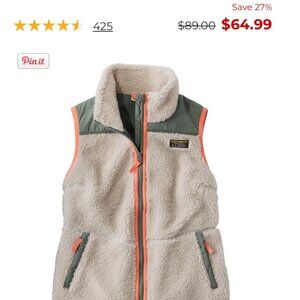 LL Bean Sherpa Fleece Vest